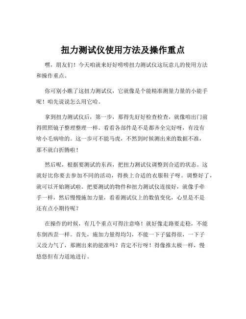 扭力测试仪使用方法及操作重点