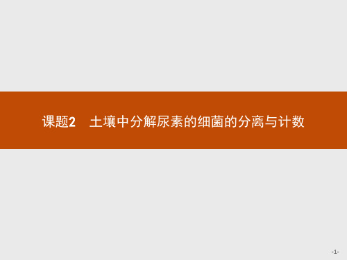 2018版高中生物人教版选修1课件：2.2 土壤中分解尿素的细菌的分离与计数
