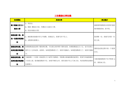 四年级数学上册 第2单元 三位数除以两位数(整理与复习