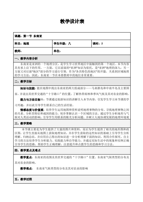 教学设计-东南亚