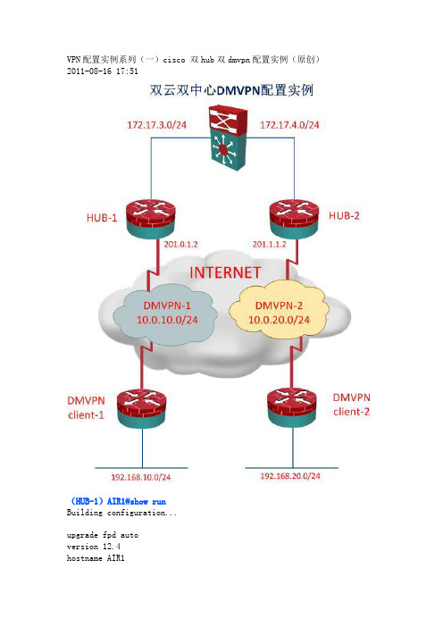 cisco 双hub双dmvpn配置实例