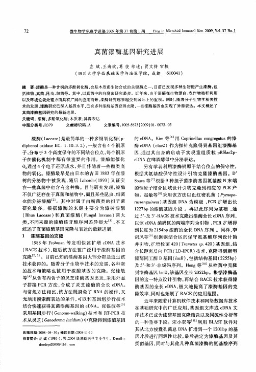 真菌漆酶基因研究进展