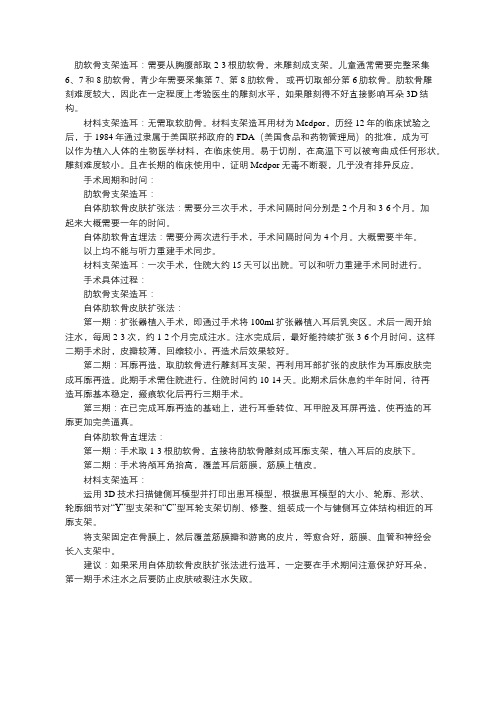 肋软骨支架造耳和是生物材料造耳的区别