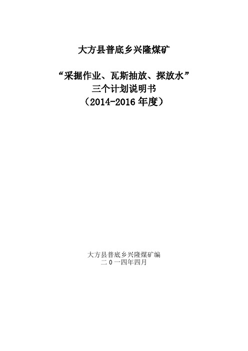大方县普底乡兴隆煤矿“三计划”报告