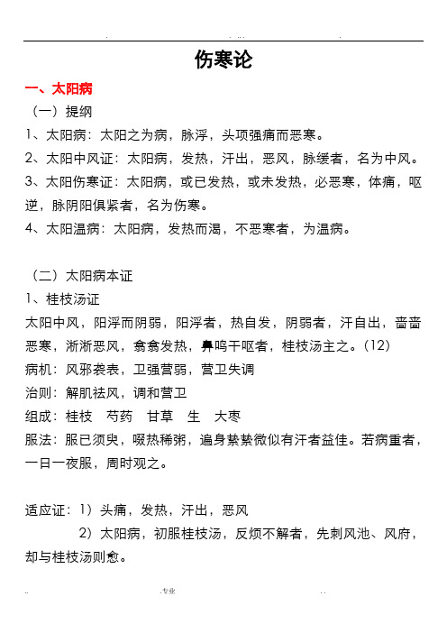 伤寒论(中西医结合主治考试)