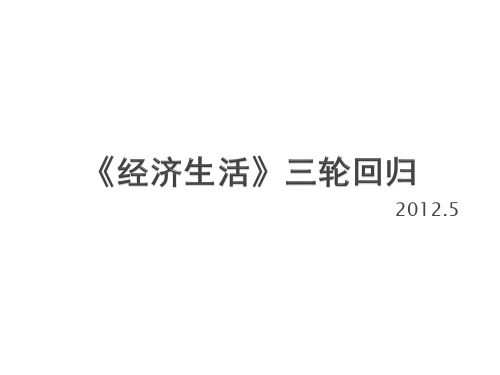 经济生活三轮主题复习