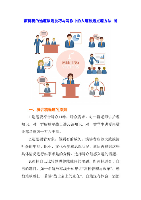 演讲稿的选题原则技巧与写作中的入题破题点题方法 图