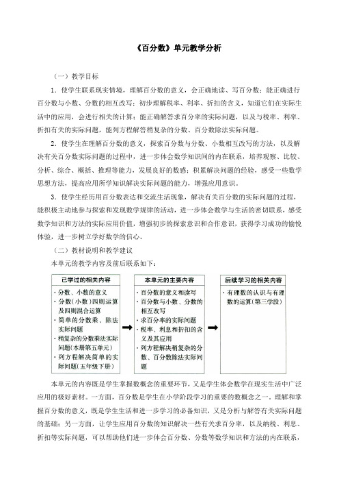小学六年级数学《百分数》单元教学分析