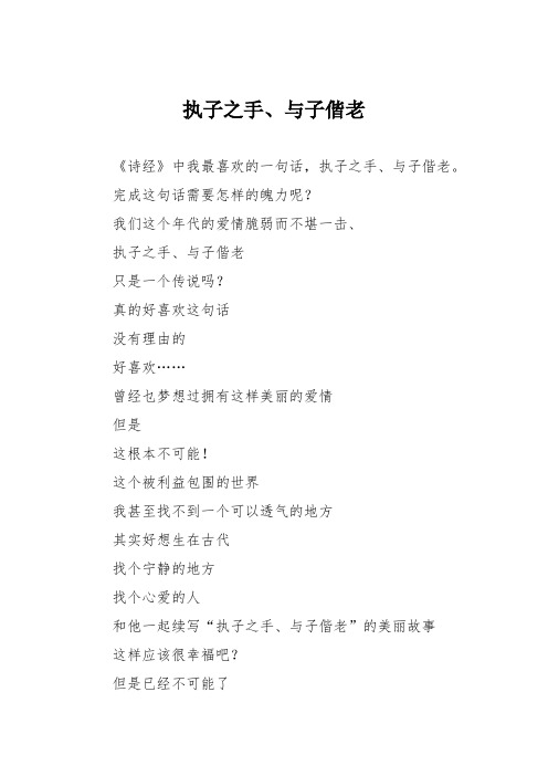 初中议论文作文：执子之手、与子偕老