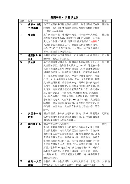 美国东部11日深度游