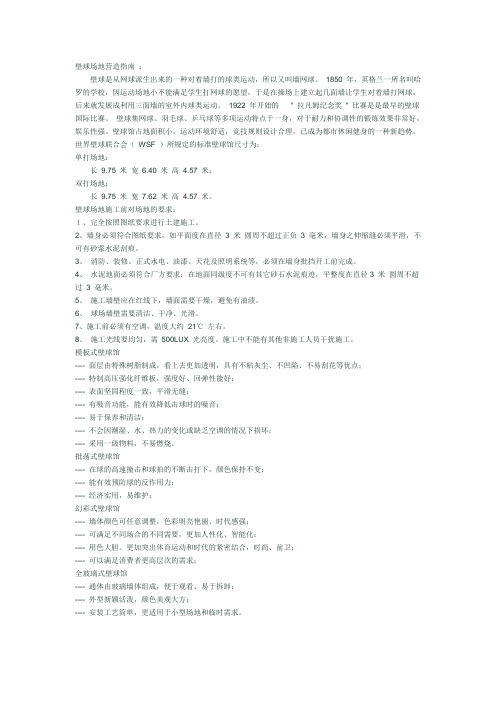 壁球场地