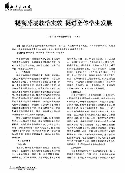 提高分层教学实效  促进全体学生发展