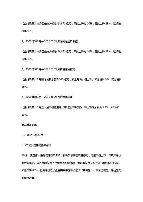 (市场分析)盛地地产 XXXX年十月绵阳房产市场分析