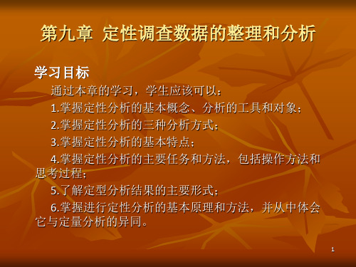 定性调查数据的整理与分析