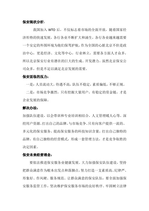 保安现状分析