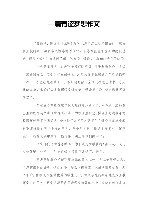 一篇青涩梦想作文