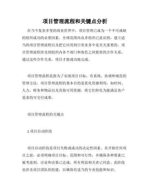 项目管理流程和关键点分析