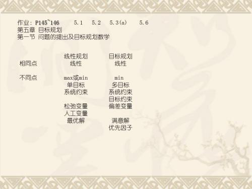 山东大学 运筹学课件及课后解答5第五章 目标规划(新)a【企业经营管理推荐】