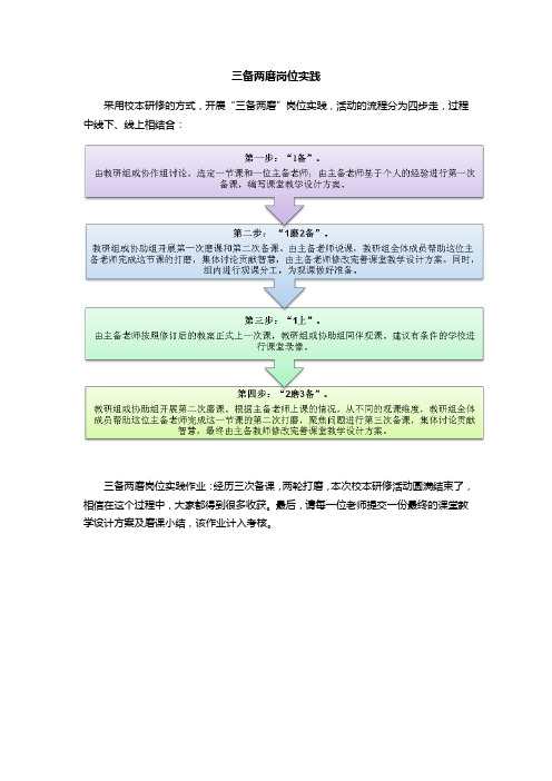 校本研修作业-三备两磨岗位实践