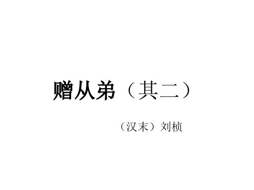 赠从弟(其二)解析