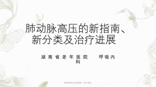 肺动脉高压的新指南、新分类及PPT课件