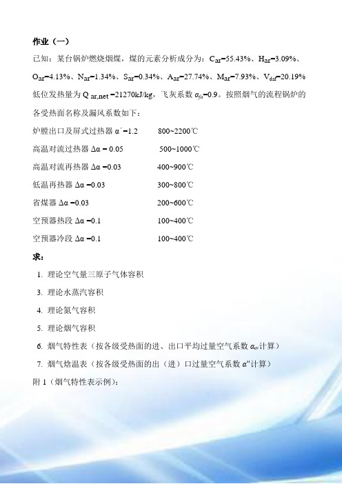 锅炉原理作业