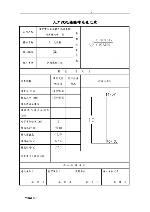 人工挖孔桩记录表格(全套)