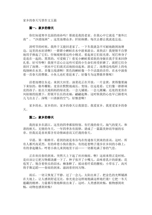 家乡的春天写景作文