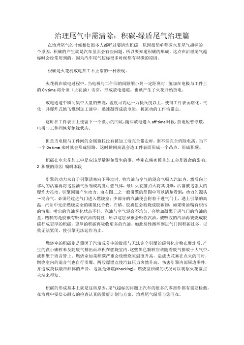 治理尾气中需清除：积碳-绿盾尾气治理篇