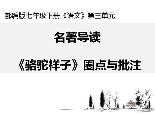 人教版语文七年级下册   《骆驼祥子》圈点与批注