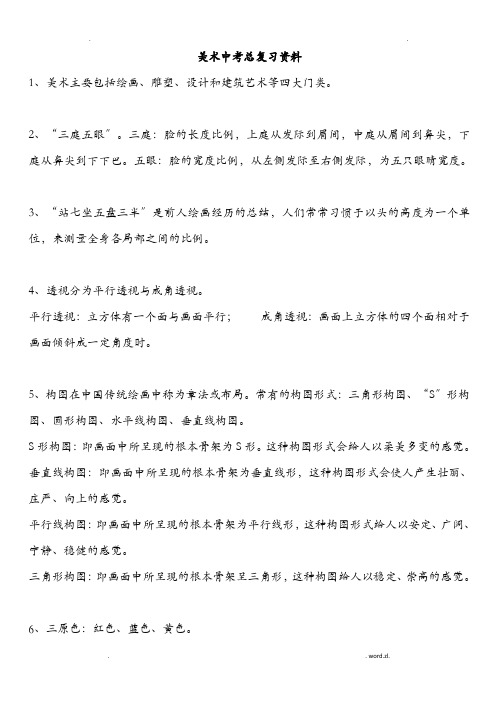 美术中考总复习