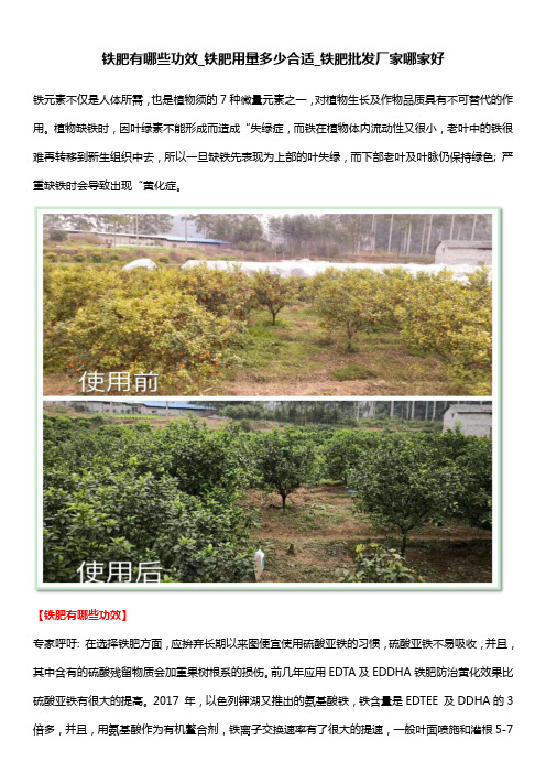 铁肥有哪些功效_铁肥用量多少合适_铁肥批发厂家哪家好