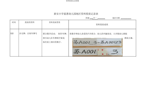 材料投放记录表格