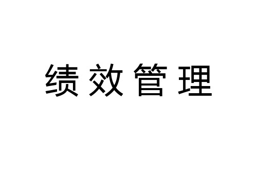 绩效管理 (二级)