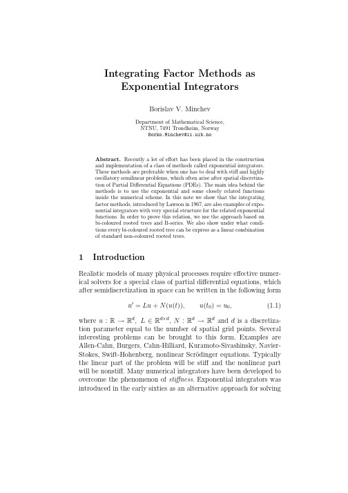 Integrating Factor Methods as Exponential Integrators