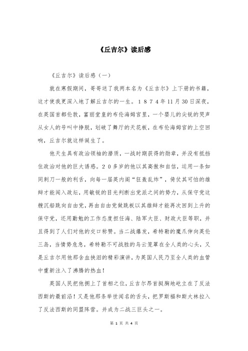 《丘吉尔》读后感