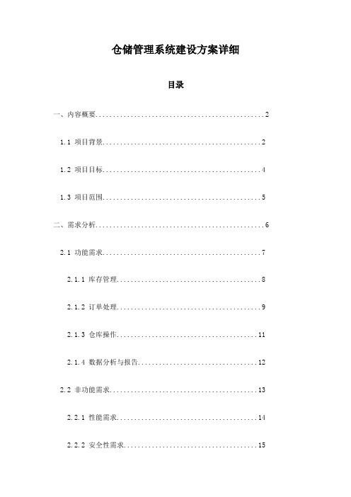 仓储管理系统建设方案详细