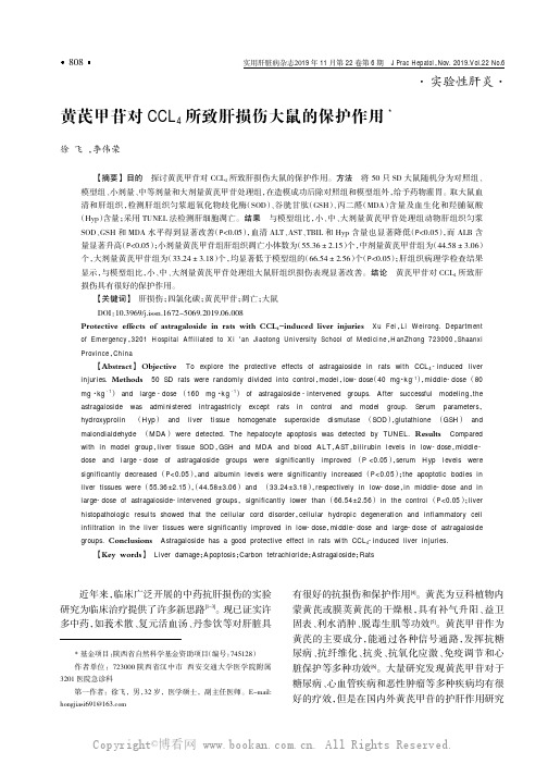 黄芪甲苷对CCL4所致肝损伤大鼠的保护作用