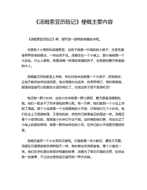 《汤姆索亚历险记》梗概主要内容