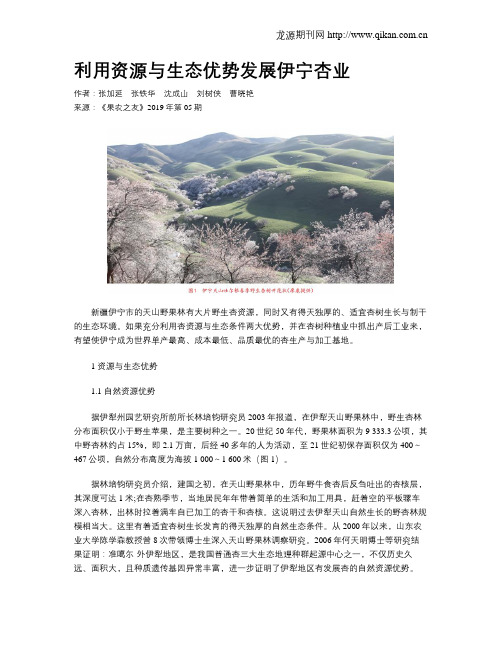 利用资源与生态优势发展伊宁杏业