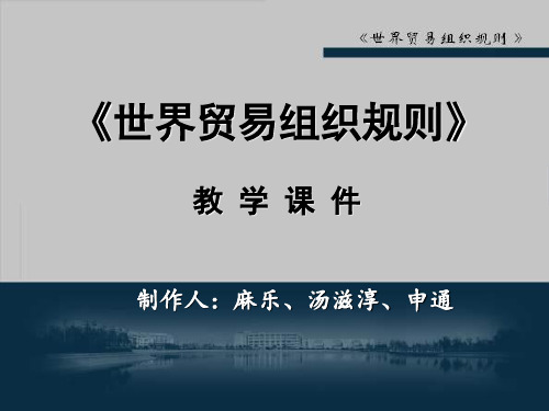 《世界贸易组织规则》教学课件