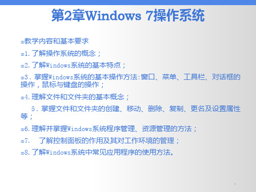 第2章Windows 7操作系统总结PPT课件