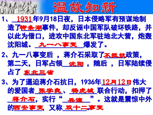 部编人教版 八年级历史上册课件 第19课七七事变与全民族抗战