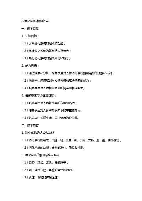 8消化系统解剖教案