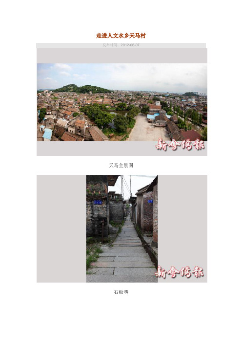 走进人文水乡天马村