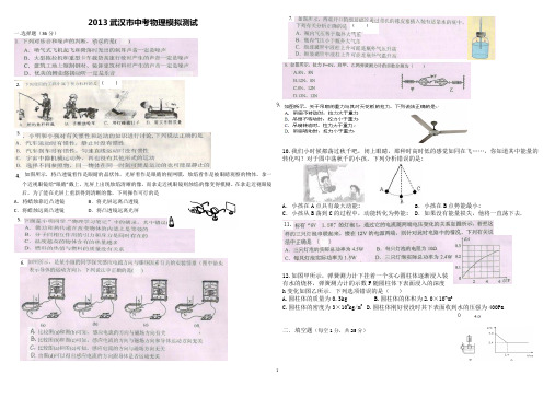 2013年武汉市中考物理模拟试题 9