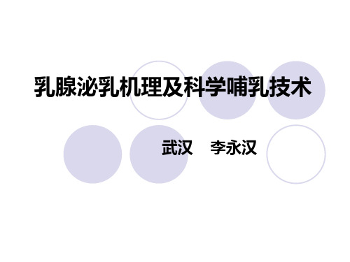 乳腺泌乳机理及母乳喂养技术