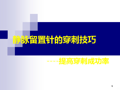 静脉留置针的穿刺PPT课件