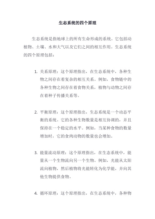 生态系统的四个原理