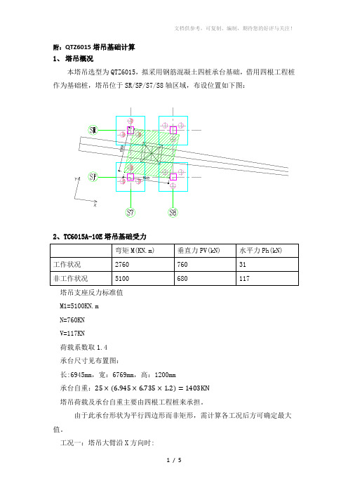 QTZ6015塔吊基础计算